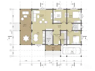 Планировка 1 этажа дом из клееного бруса 5617 «Эссен»