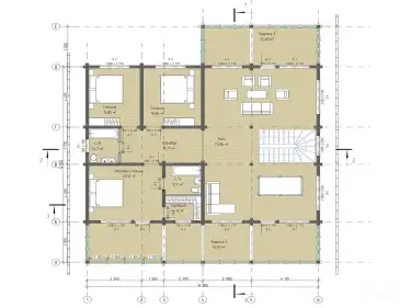 Планировка 2 этаж. Дом-шале из бруса «Руланд»
