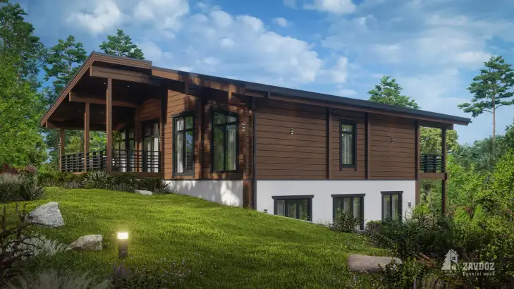 Проект дома-шале «Руланд» 5843. Вид сбоку