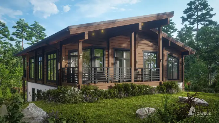 Проект дома-шале «Руланд» 5843. Вид со стороны балкона