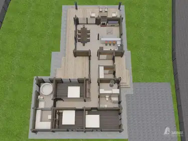 План первого этажа. Дом из клееного бруса «Хазель»