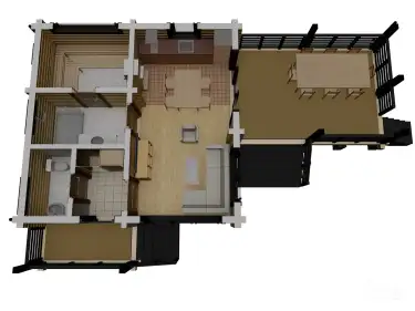 План 1 этажа бани из клееного бруса «Эльтон»